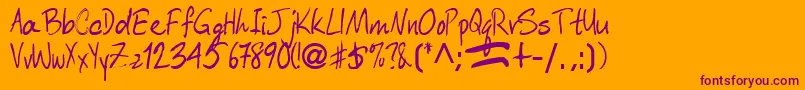 Aberaham9Bold Font – Purple Fonts on Orange Background