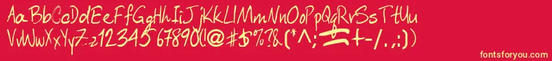 Aberaham9Bold Font – Yellow Fonts on Red Background