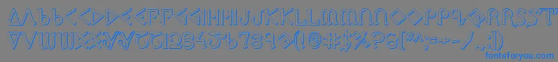 フォントPpress3D – 灰色の背景に青い文字