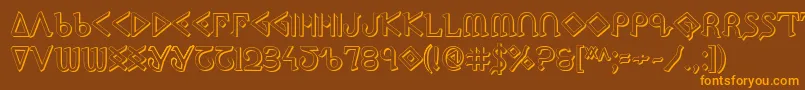 Ppress3D Font – Orange Fonts on Brown Background