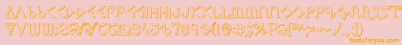 Ppress3D Font – Orange Fonts on Pink Background