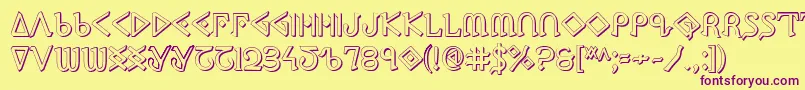 Ppress3D Font – Purple Fonts on Yellow Background