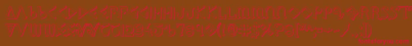 Ppress3D-Schriftart – Rote Schriften auf braunem Hintergrund