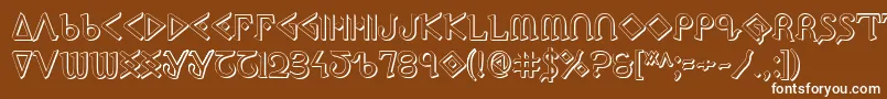 Ppress3D Font – White Fonts on Brown Background
