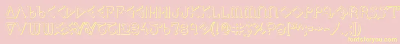 Ppress3D Font – Yellow Fonts on Pink Background