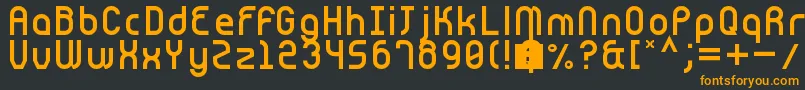 フォントCnstrct – 黒い背景にオレンジの文字