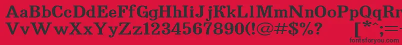 フォントBruskovaya130 – 赤い背景に黒い文字