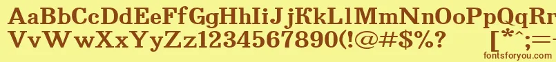 Bruskovaya130 Font – Brown Fonts on Yellow Background