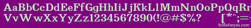 フォントBruskovaya130 – 紫の背景に緑のフォント