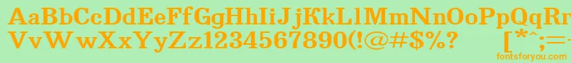 Bruskovaya130-Schriftart – Orangefarbene Schriften auf grünem Hintergrund