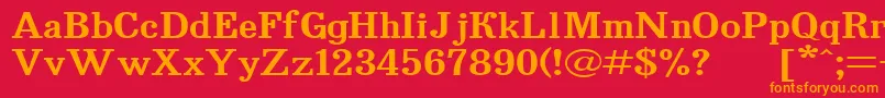 フォントBruskovaya130 – 赤い背景にオレンジの文字