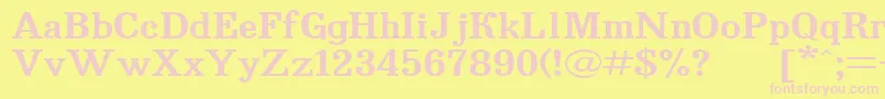 Bruskovaya130 Font – Pink Fonts on Yellow Background