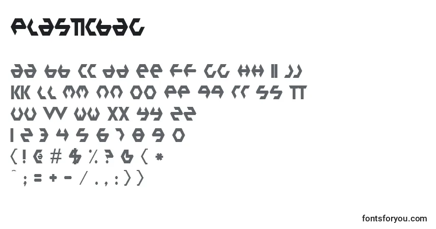A fonte PlasticBag – alfabeto, números, caracteres especiais