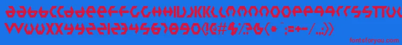 PlasticBag Font – Red Fonts on Blue Background