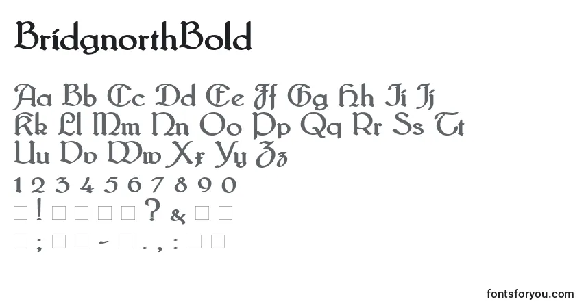 Czcionka BridgnorthBold – alfabet, cyfry, specjalne znaki