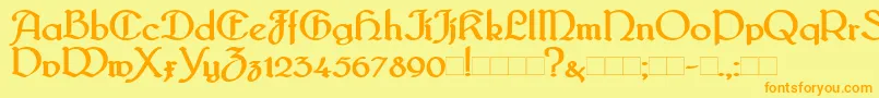 BridgnorthBold Font – Orange Fonts on Yellow Background