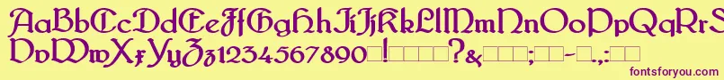 BridgnorthBold Font – Purple Fonts on Yellow Background