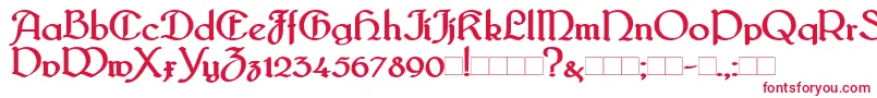 BridgnorthBold-Schriftart – Rote Schriften auf weißem Hintergrund