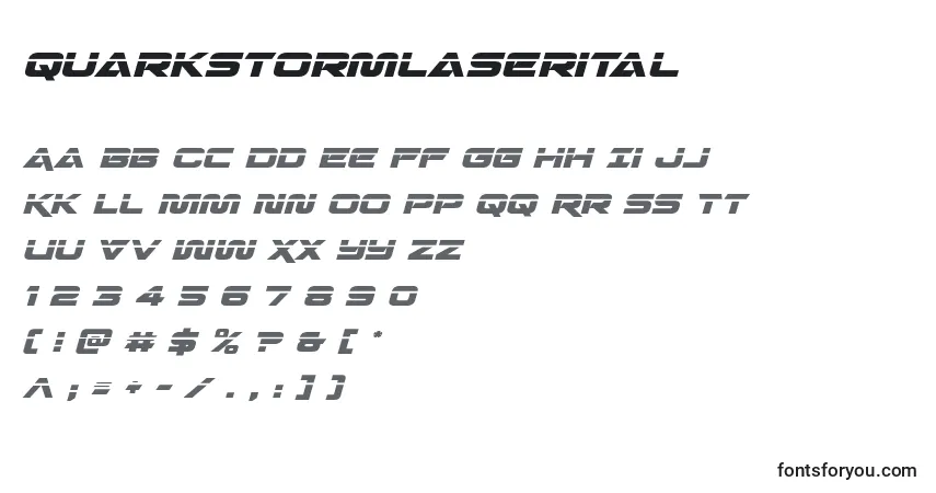 A fonte Quarkstormlaserital – alfabeto, números, caracteres especiais