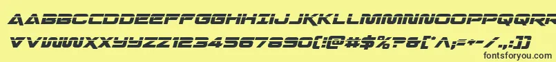 Quarkstormlaserital Font – Black Fonts on Yellow Background