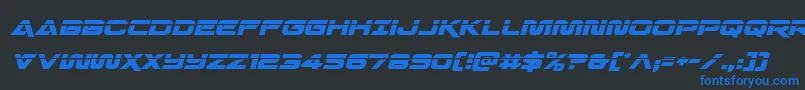 Quarkstormlaserital Font – Blue Fonts on Black Background