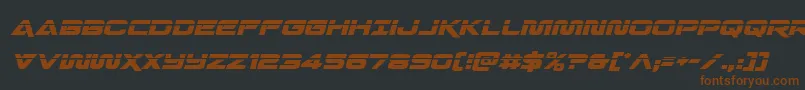 Quarkstormlaserital-fontti – ruskeat fontit mustalla taustalla