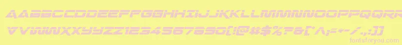 Quarkstormlaserital-Schriftart – Rosa Schriften auf gelbem Hintergrund