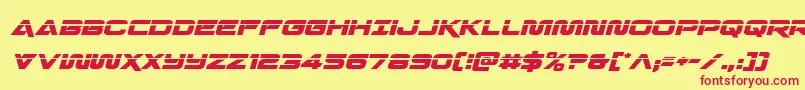 Quarkstormlaserital Font – Red Fonts on Yellow Background