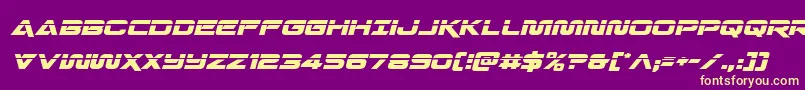 Quarkstormlaserital Font – Yellow Fonts on Purple Background