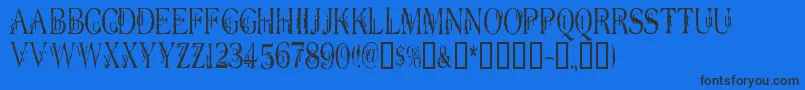 Dyerseve Font – Black Fonts on Blue Background