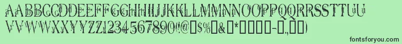 Шрифт Dyerseve – чёрные шрифты на зелёном фоне