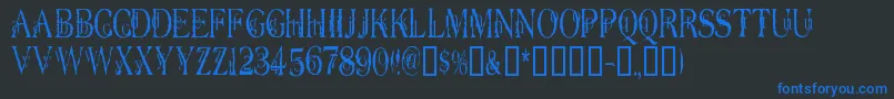 Dyerseve-fontti – siniset fontit mustalla taustalla