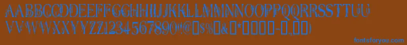 Dyerseve Font – Blue Fonts on Brown Background