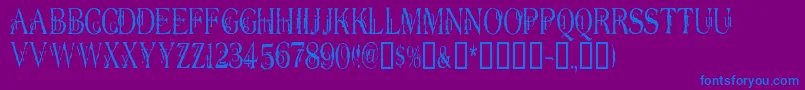 Шрифт Dyerseve – синие шрифты на фиолетовом фоне