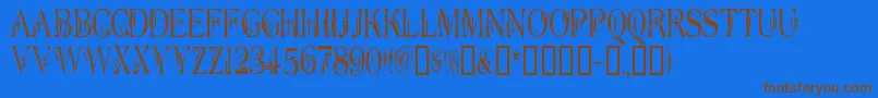 Dyerseve-fontti – ruskeat fontit sinisellä taustalla