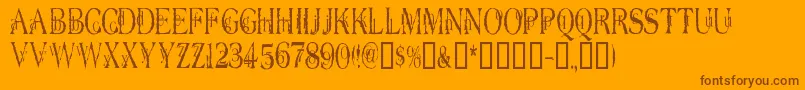 Dyerseve Font – Brown Fonts on Orange Background