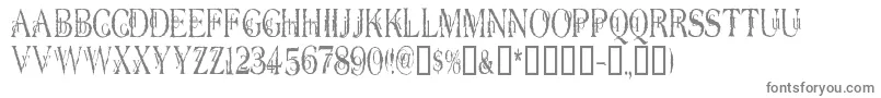 フォントDyerseve – 白い背景に灰色の文字