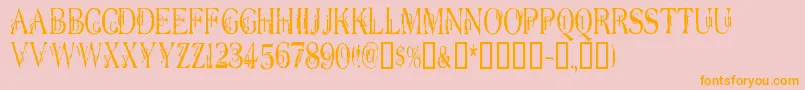 Dyerseve-Schriftart – Orangefarbene Schriften auf rosa Hintergrund