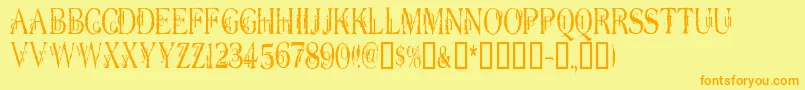 Dyerseve Font – Orange Fonts on Yellow Background