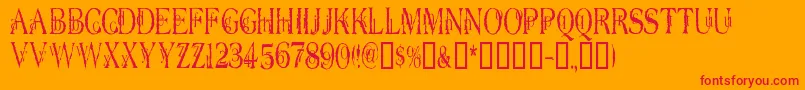 Dyerseve Font – Red Fonts on Orange Background