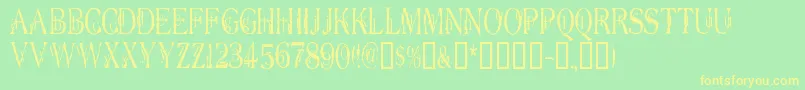 Dyerseve Font – Yellow Fonts on Green Background