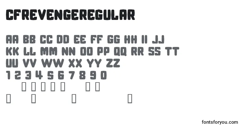 Czcionka CfrevengeRegular – alfabet, cyfry, specjalne znaki