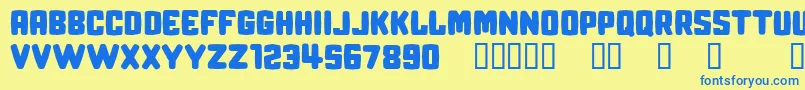 CfrevengeRegular Font – Blue Fonts on Yellow Background