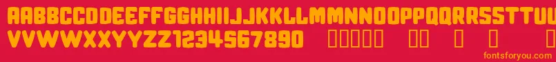 CfrevengeRegular Font – Orange Fonts on Red Background