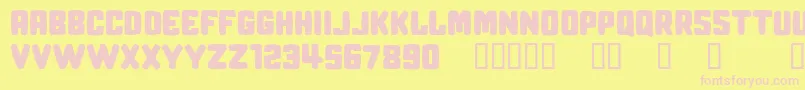 CfrevengeRegular Font – Pink Fonts on Yellow Background