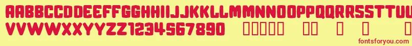 CfrevengeRegular Font – Red Fonts on Yellow Background