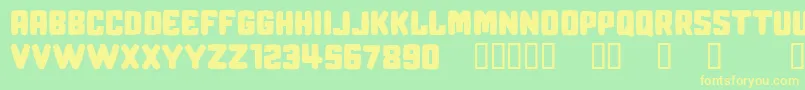 Czcionka CfrevengeRegular – żółte czcionki na zielonym tle