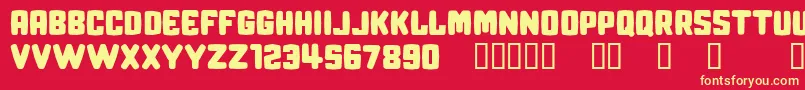 CfrevengeRegular Font – Yellow Fonts on Red Background