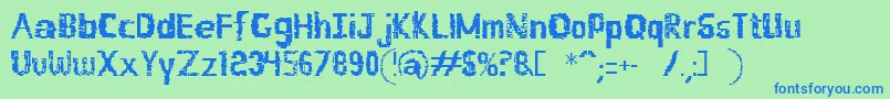 Buildlight Font – Blue Fonts on Green Background