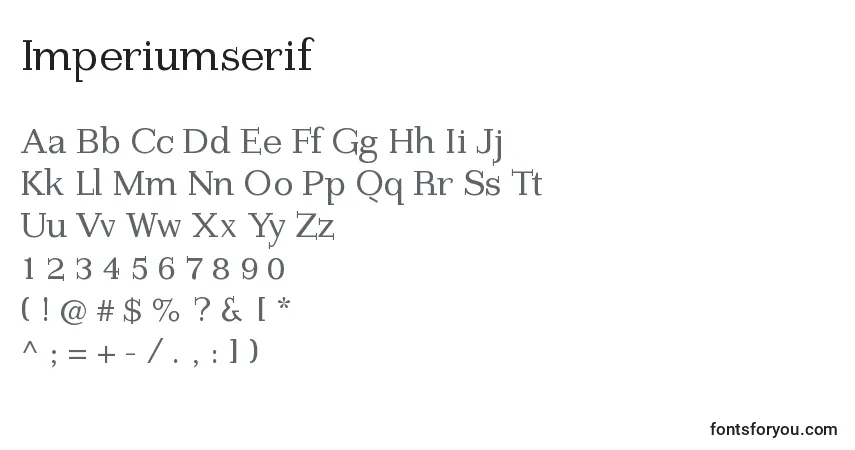 Schriftart Imperiumserif – Alphabet, Zahlen, spezielle Symbole